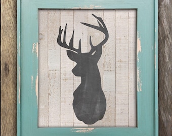 Fixer Upper Decor Rustic Deer Head Print Farmhouse Wall Wood Art Fixer Upper Decor Rustic Deer Head Print Farmhouse Wall Wood Art