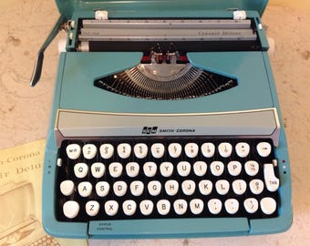 Vintage Smith-Corona Corsair Deluxe Portable Typewriter with new Ribbon