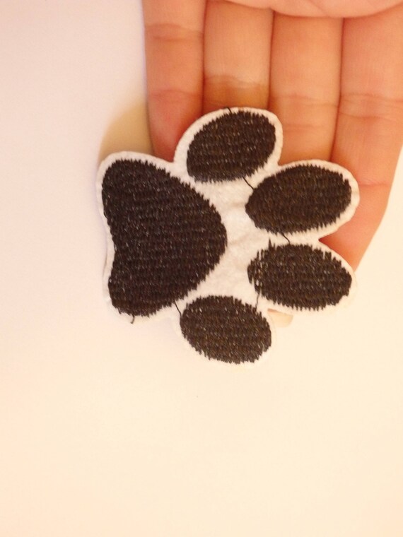 10 dog paw print patches applique iron on hotfix sew on motif