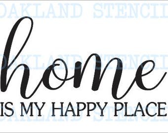 Download Happy place stencil | Etsy