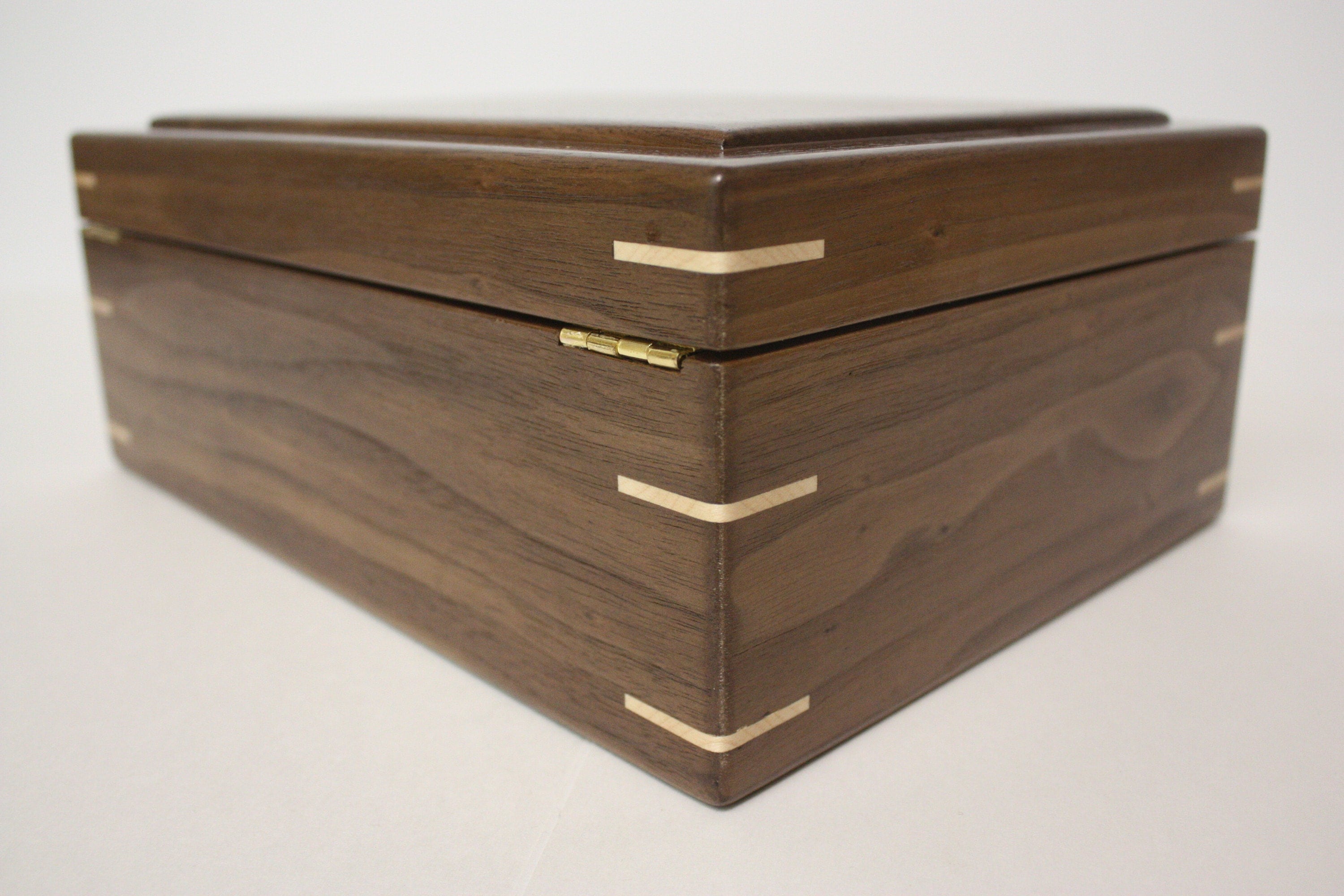 Handmade Walnut Box with Hinged Lid for sale