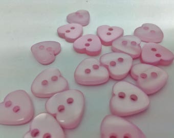 Pink Hearts Buttons 11mm (1/2") Baby Girls Clothing Buttons Resin Hearts Sewing Buttons Clothing Accessories