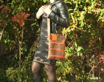 shoulder bag Brown distressed leather fabric