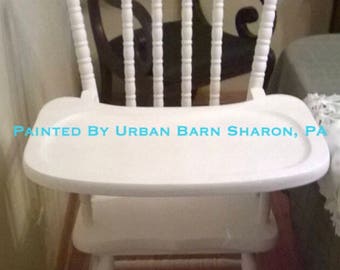 Pure White Jenny Lind High Chair -Authentic, Wood, Antique