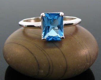 Blue topaz ring, topaz ring silver, swiss blue topaz ring, swiss blue ring, blue topaz size 3 4 5 6 7 8 9 10 11 12 13 sterling silver rings