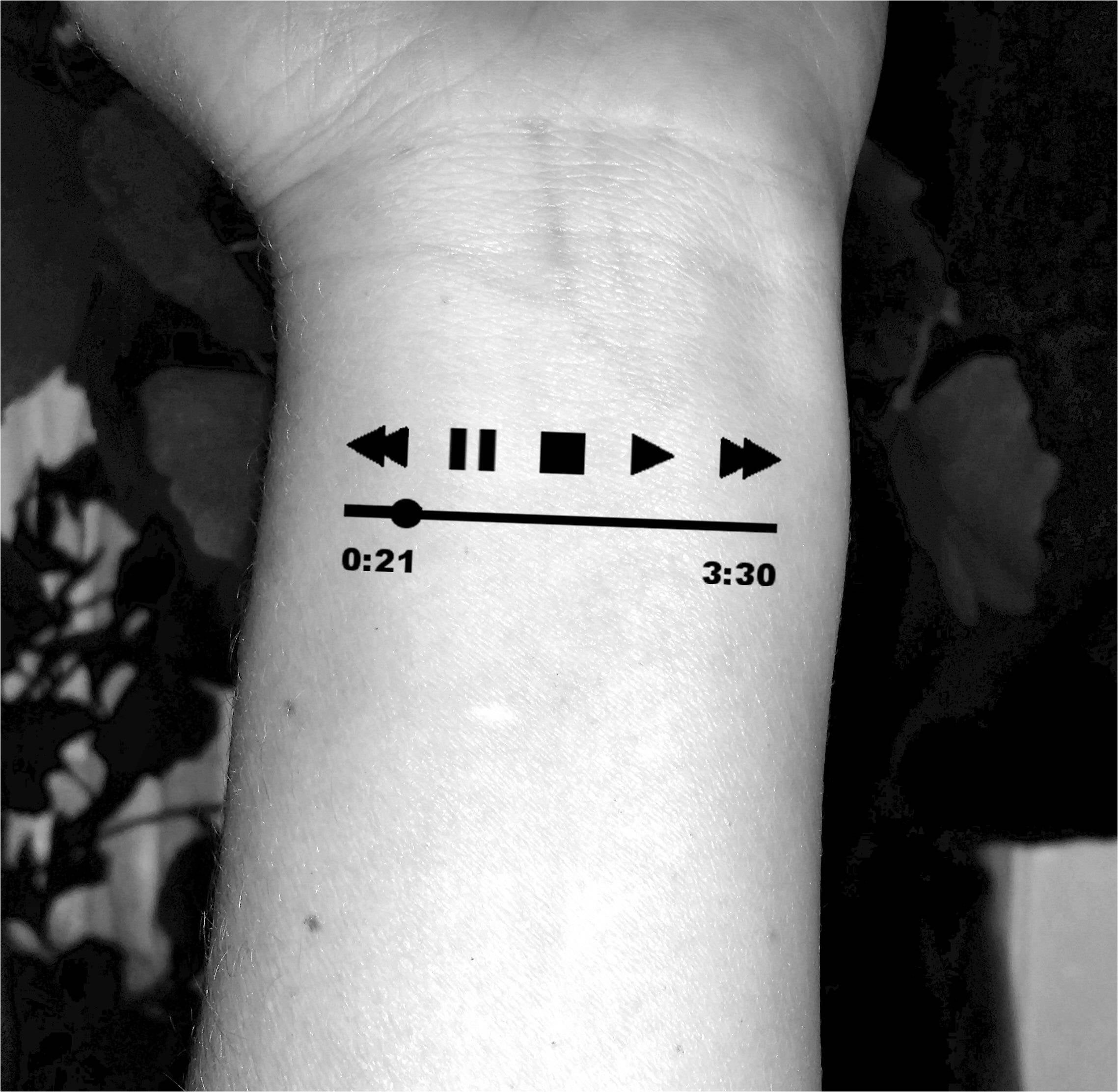 Music temporary tattoo music player tattoos fake tattoos