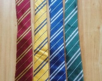 Harry Potter Ties, Slytherin, Gryffindor, Ravenclaw, Hufflepuff, Potterhead Tie