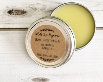 Organic Baby Bottom Salve - Vegan Salve - Diaper Rash Cream - Healing Salve - Calendula - Chamomile - Lavender - Salve