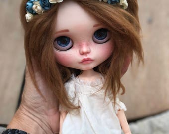 Scalp with french suri alpaca rerooted. For blythe. Ready to ship.