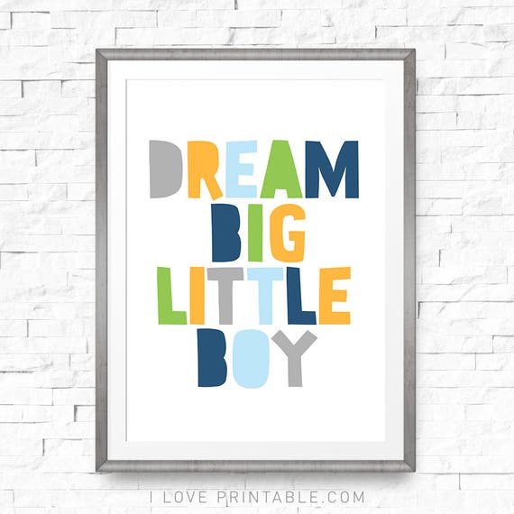 Boy wall quote Kids wall art Little boy nursery print Baby
