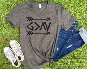 God is Greater Than the Highs and Lows -- Symbolic Graphic Statement Tee -- Religious Christian Cute T-Shirt