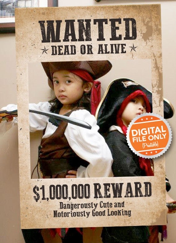 Wanted Photo Booth. Digital File only.