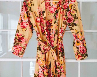 Bridesmaid robes, bridesmaid robe, bridesmaids robes, set of robes, floral bridesmaids robes, cotton kimono robes, bridesmaids gifts, bride