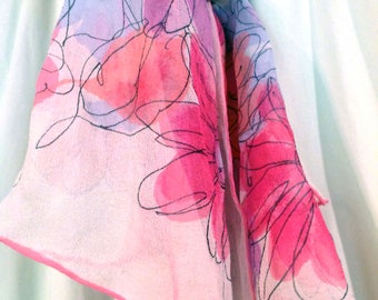 Crepe Chiffon Multi Mod Fantastic Floral Scarf