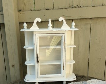 Shabby Chic Winter White Curio Cabinet