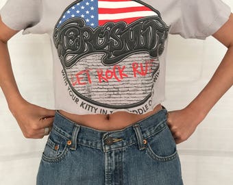 Aerosmith Cropped T Shirt, Restored Rose, vintage shirts
