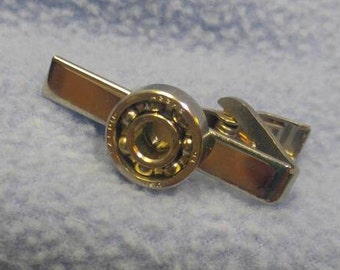 Interesting Silver Ball Bearing Tie Clip Clasp