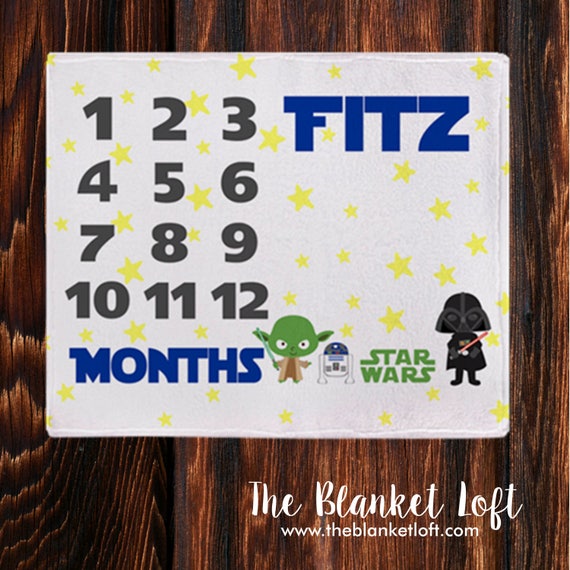 Star Wars Milestone Blanket Personalized Baby Blanket Watch