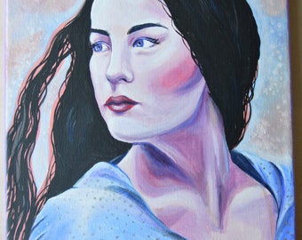 ORIGINAL Arwen Undomiel Evenstar - acrylic painting - canvas - LOTR