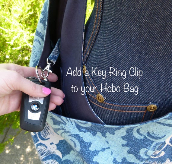 Key Ring Clip Add-On to Hobo Bag Sling Bag Slouchy Handbag
