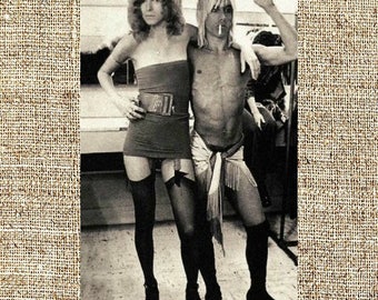 David Bowie and Iggy Pop photograph, black and white photo print, vintage photograph, rock music decor, gift for him