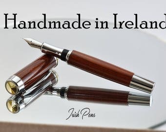 Fountain Pen, Wooden Pen, Handmade pen, made in Ireland, Cocobolo Pen, Shannon Pen, gift for him, gift for Dad, boyfriend gift