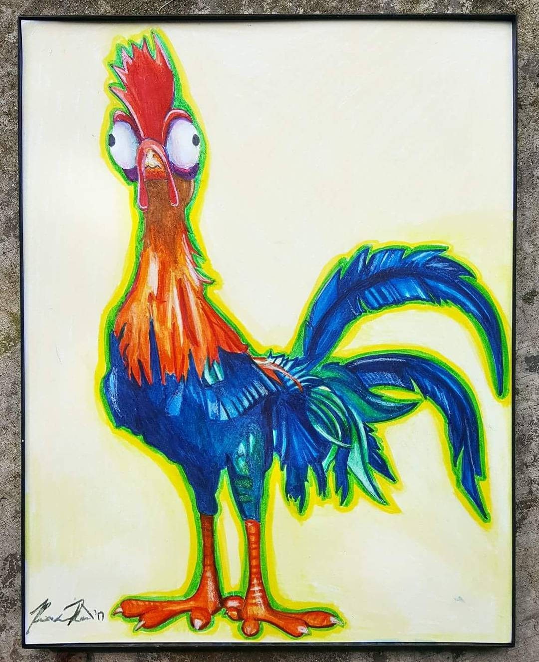 Heihei The Chicken Art: Moana Artwork 11x14 Print Cute