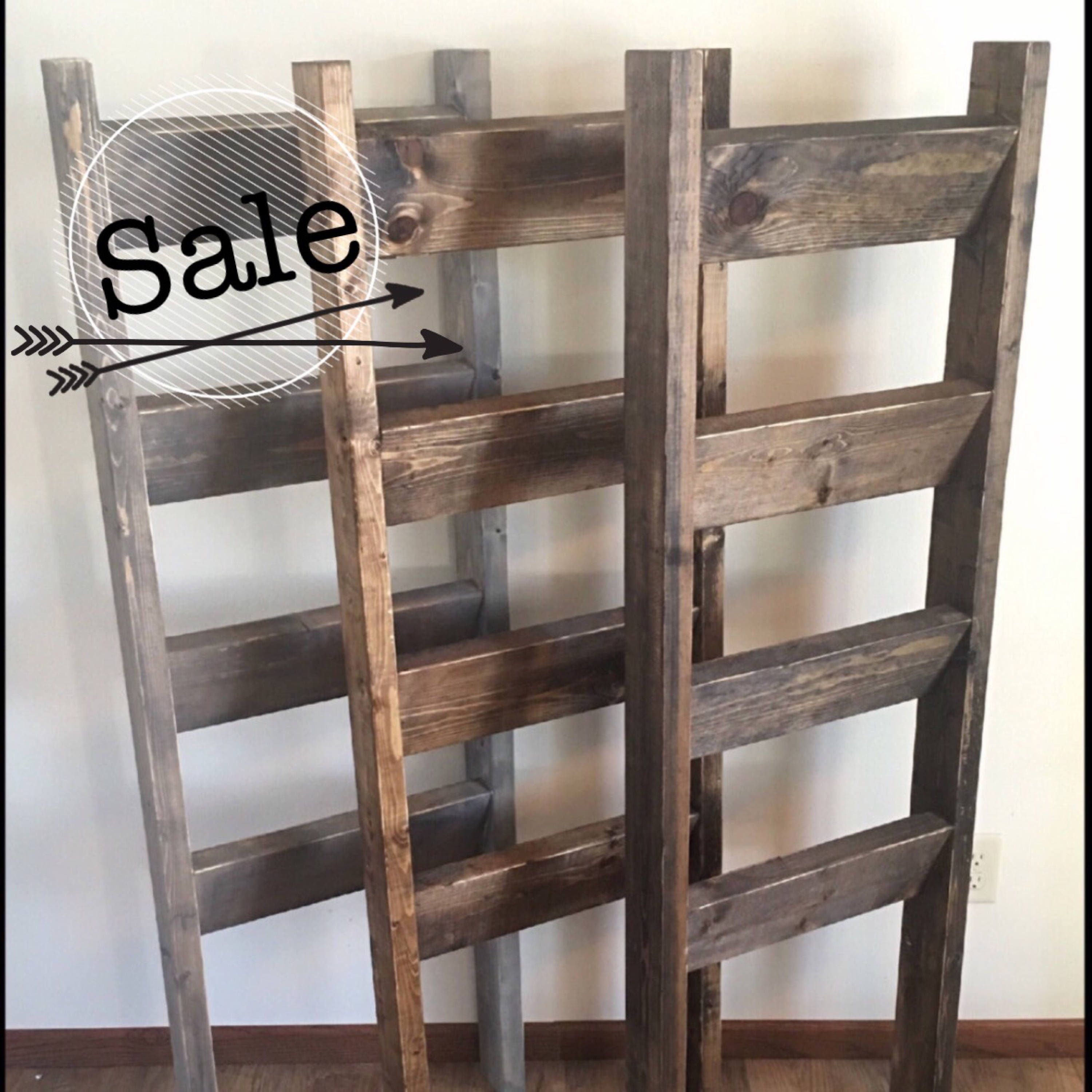 Blanket ladder Rustic wooden farmhouse quilt ladder 5'