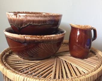 Hull Pottery Nesting Bowl Set with Matching Pitcher
