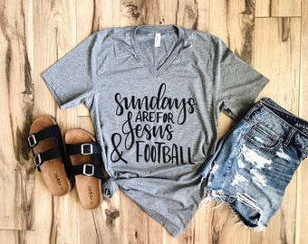 Football Graphic Tee - Christian Tee - Woman Football Shirt - Jesus Shirt - Sunday Shirt - Graphic Tee - Mom Graphic Tee - Woman Graphic Tee