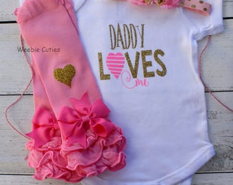 Baby Girl Clothes, Baby Girl Outfit, Baby Girl Take Home Hospital Outfit, Baby Shower Girl Gift, Newborn Girl Outfit, Daddys Girl Outfit