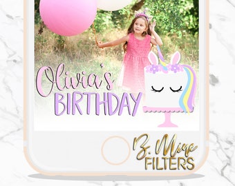 UNICORN SNAPCHAT GEOFILTER, Unicorn Party, Snapchat Filter, Unicorn Headband,Cake, Little Girl Birthday, Birthday Party, Party Decorations,