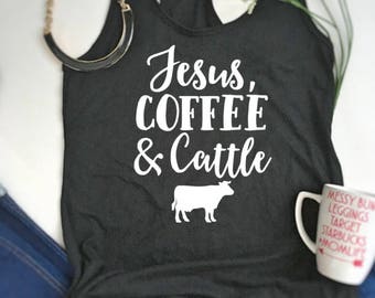 COW FARM shirt, Jesus cattle, ladies farm shirt, funny animal shirt, animal lover shirt, cat mom, farmlife shirt, farm life, farming shirt