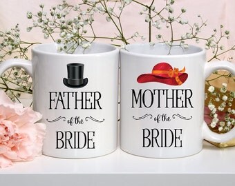 Mother of the Bride Mug | Wedding Coffee Mug | Wedding Mug Set | Father of the Bride Mug | Custom Coffee Cup | Personalized Coffee Mug