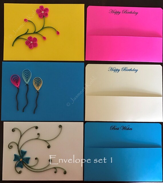 Handmade Quilled Envelopes with Inserts for Gift card cash