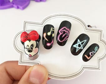 Faux Ongles Pré-décorés Fait a la main 10Tips Nail Art False Nails