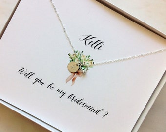 Personalized "Proposal" Necklace, Will You Be My Bridesmaid Gift Card Box Jewelry, Bridesmaid Proposal, Bridesmaid Ask, Thank You