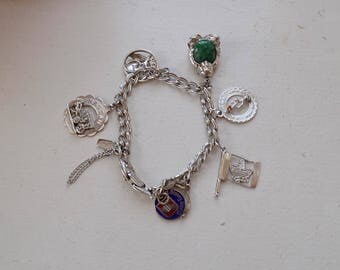 Vintage Monet Sterling Silver Charm Bracelet