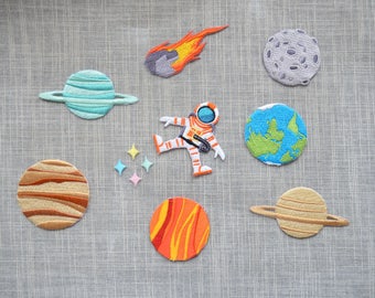 Lovely planet iron-on patch ,cartoon planet earth Embroidered patch