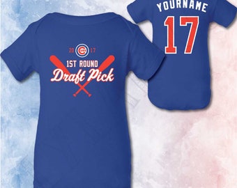 Chicago Cubs Baby Personalized Onesie Gender Reveal Baseball Baby Shower Chicago Cubs Pregnancy Announcement Baseball Baby Boy Girl Newborn