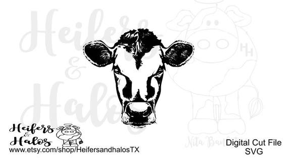 Download Cow face svg for cricut silhouette decals yeti cup