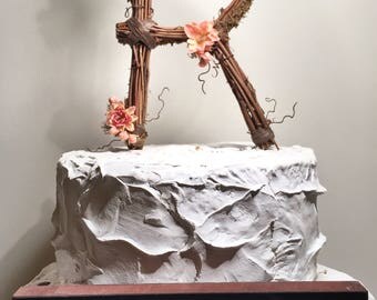 Letter R Twig Topper Standard Grapevine Rustic Cake Letter R Twig Topper Standard Grapevine Rustic Cake