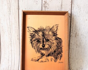 Retro Copper Craft Etching Art Little Dog - Joel Kirk - Kitsch Art