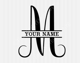 M Split Monogram SVG - Split letter M Svg - Divided Initial Svg - INSTANT DOWNLOAD - 1-Dxf, Eps, Pdf, Png, Svg - Cricut - Silhouette