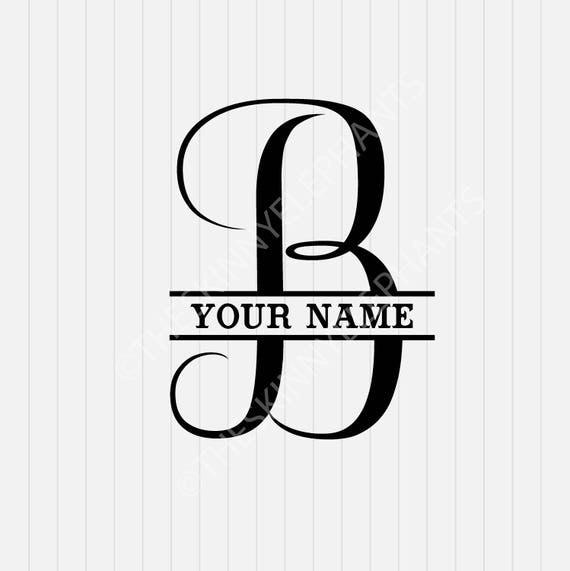 Download B Split Monogram SVG Split letter B Svg Divided Initial