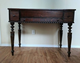 desk writing flip spinet ladies antique 1491 mahogany