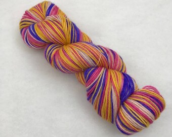 Hand Painted Self-Striping Sock Yarn - 80/10/10 Superwash Merino Cashmere Nylon - 375 yds - Summer Love