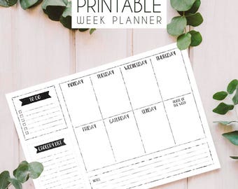 Erin Condren style printable weekly planner A5 size box week