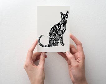 Bob Mortimer's 'Sergeant Walnuts' Twitter cat names greetings card, help Cats Protection with your donation