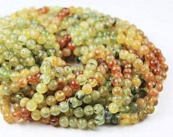 Natural Shaded Prehnite Smooth Round Ball Gemstone Loose Beads Strand 13" 5mm 6mm